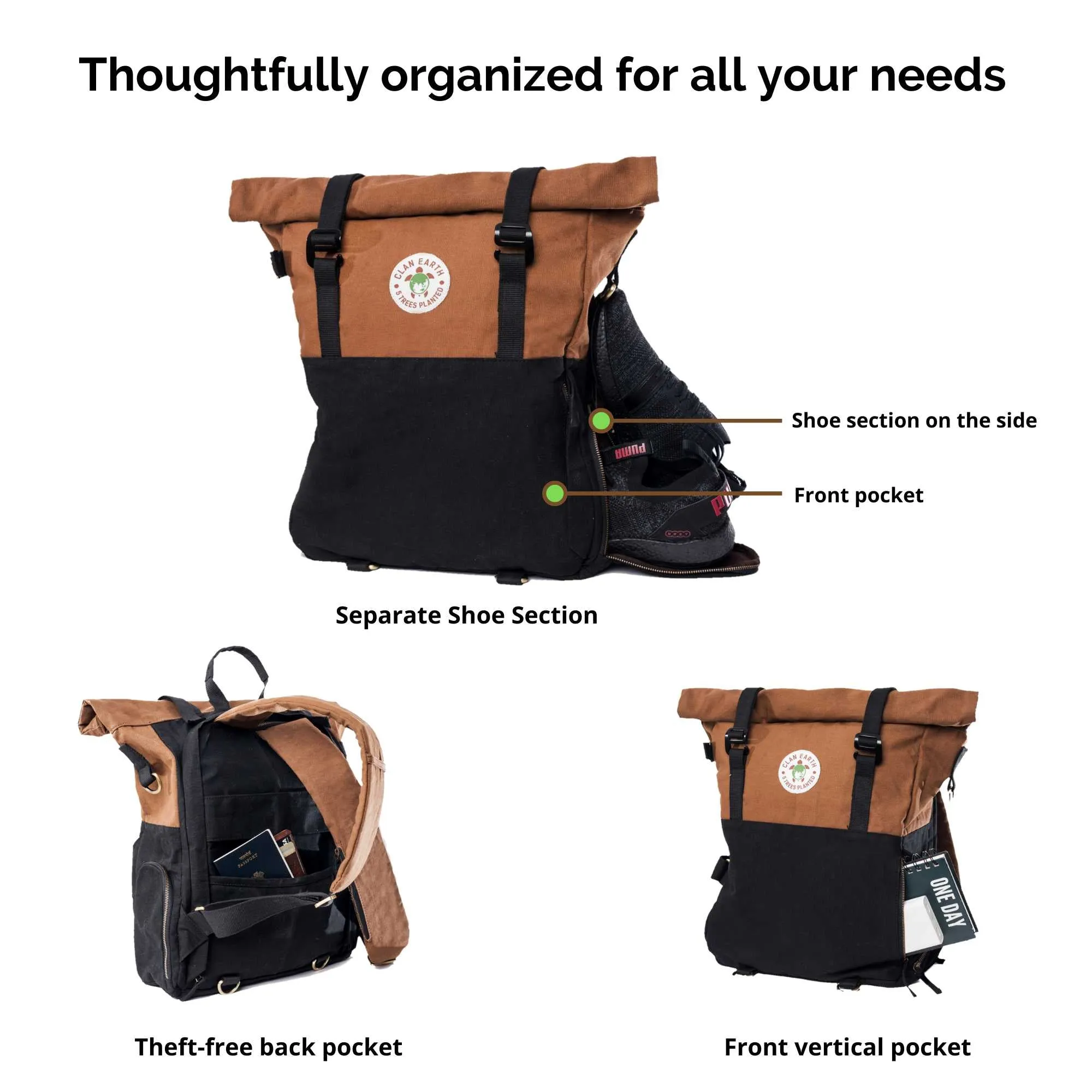 Pangolin Backpack | Spacious | Extendable | 27 L Capacity | Multi-Functional