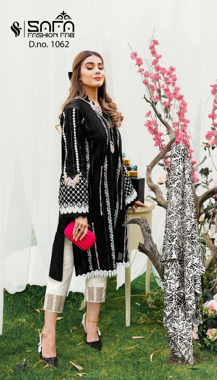 SAFA FASHION FAB 1062 BLACK PAKISTANI KURTI