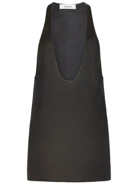 Saint Laurent   Scoop neck silk tank top 