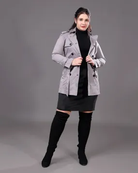 Solid Trench Coat with Belt