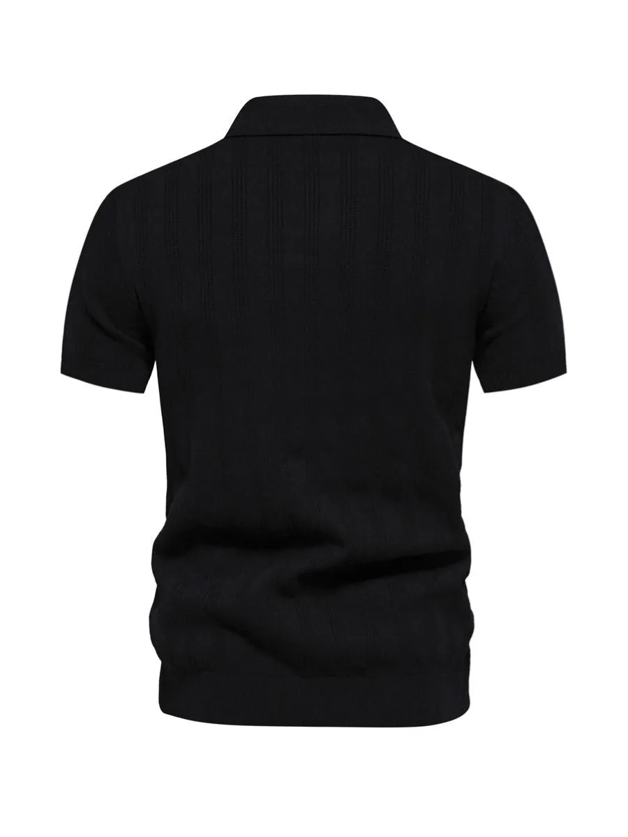 Vertical Ribbed Texture Casual Shirt
