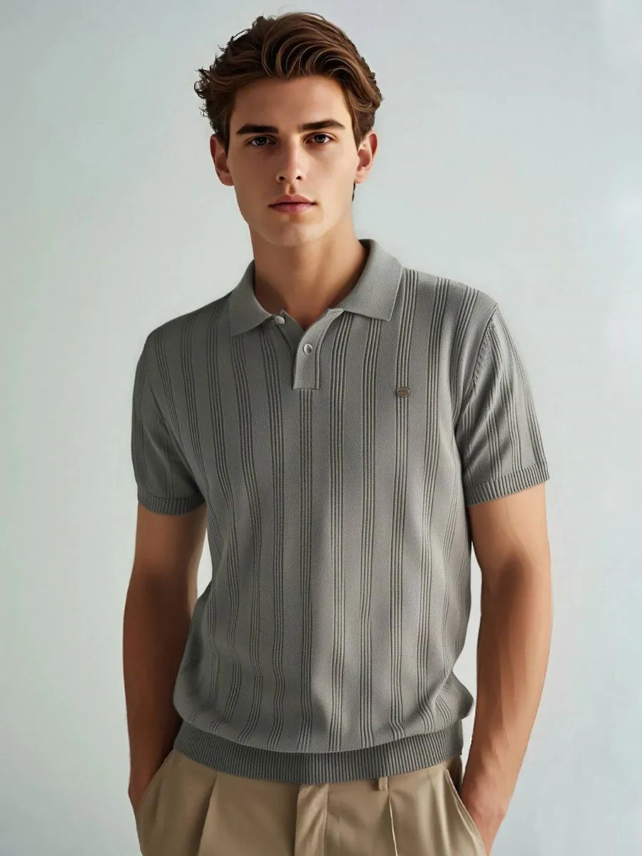 Vertical Ribbed Texture Casual Shirt
