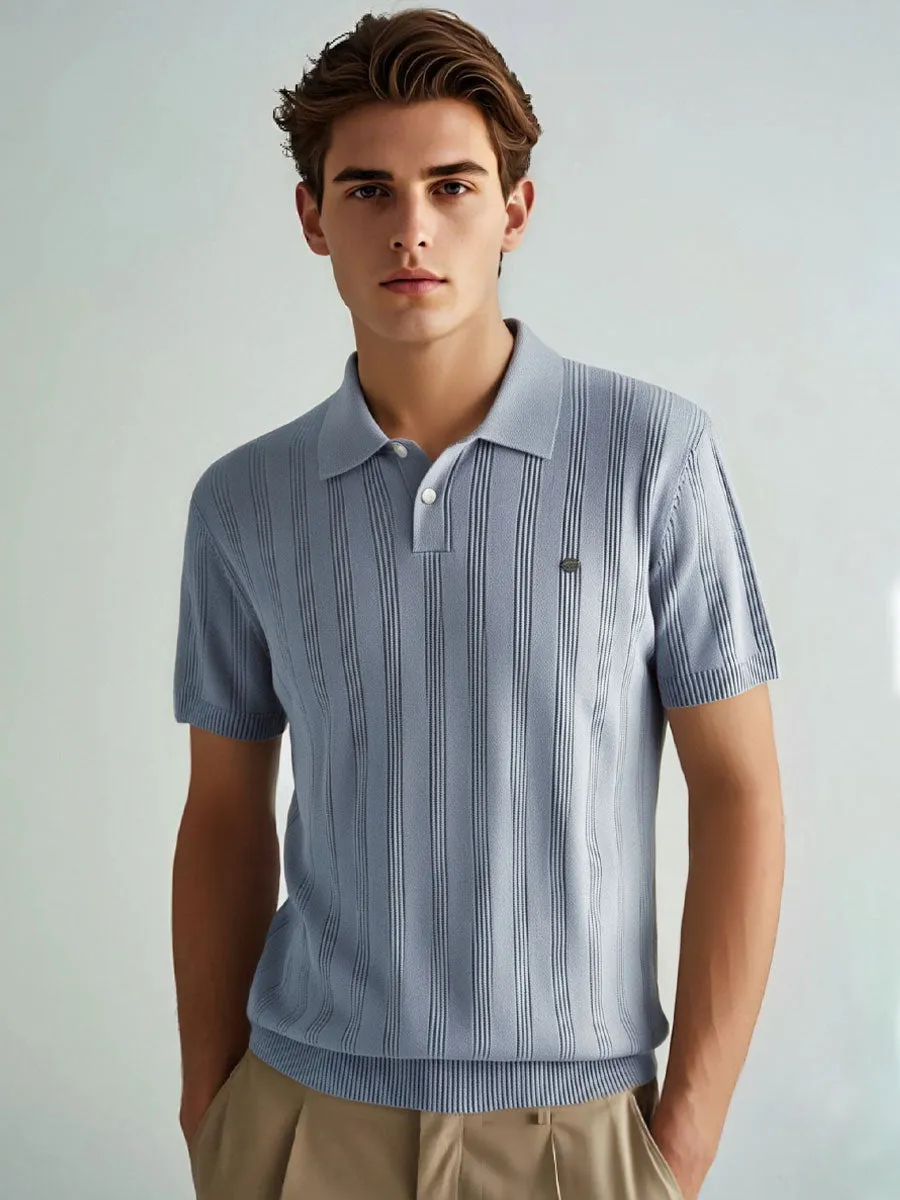Vertical Ribbed Texture Casual Shirt
