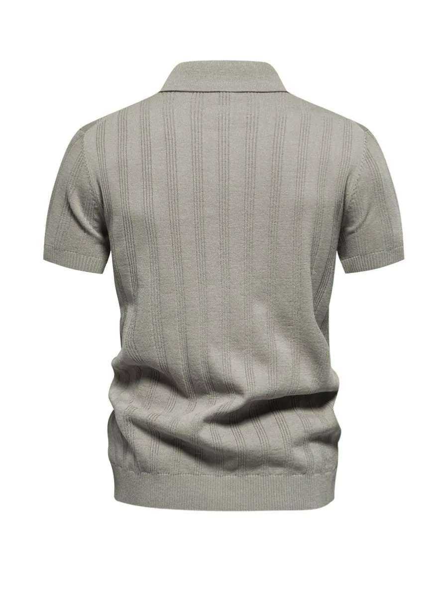 Vertical Ribbed Texture Casual Shirt