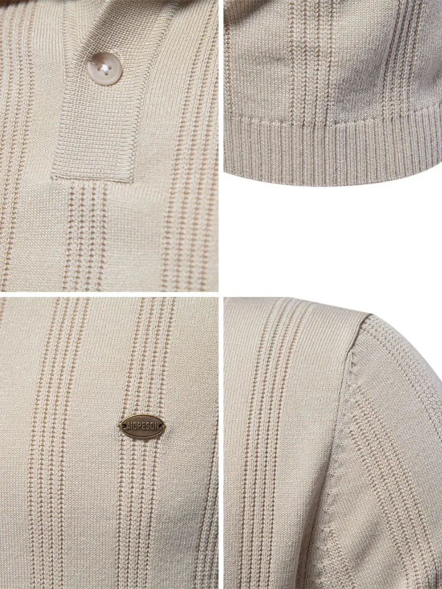 Vertical Ribbed Texture Casual Shirt