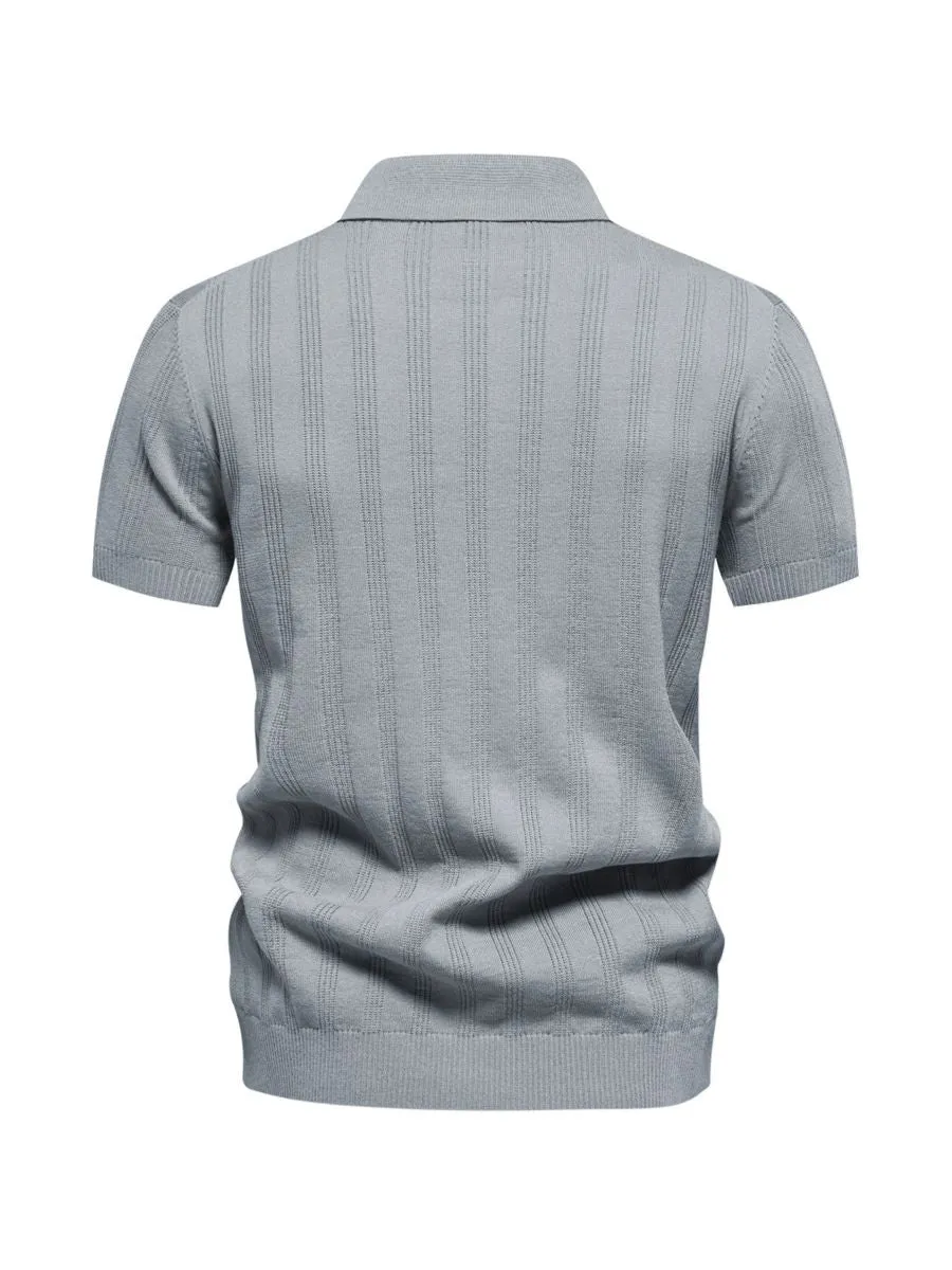 Vertical Ribbed Texture Casual Shirt