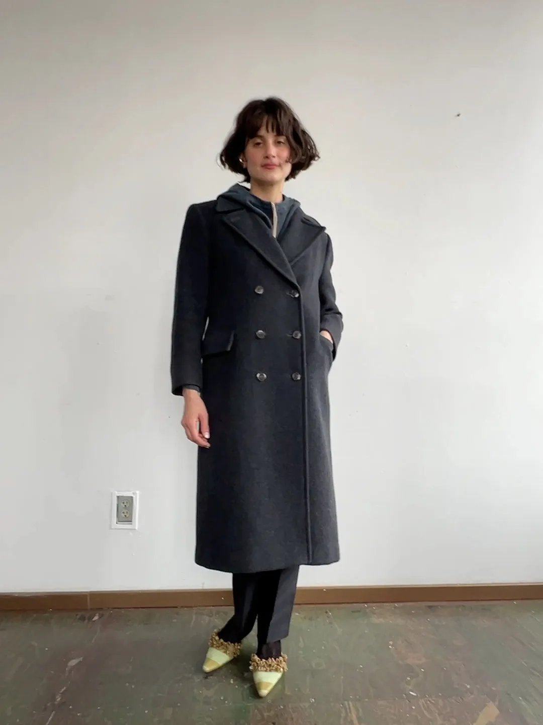 Vintage Grey Pendleton Wool Coat (S)