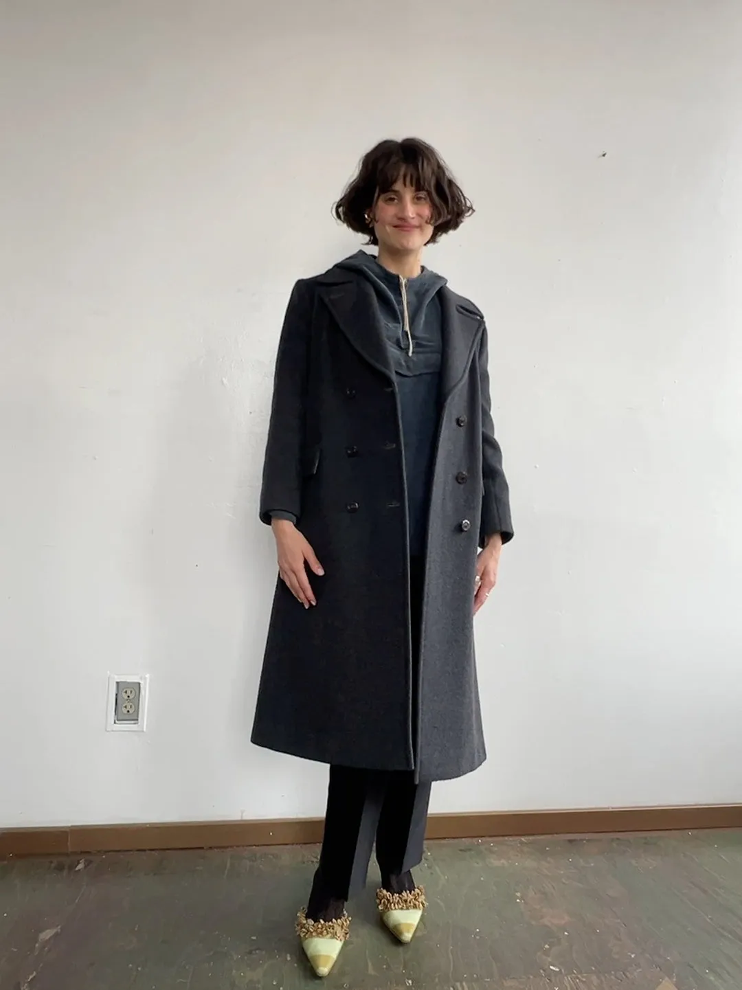 Vintage Grey Pendleton Wool Coat (S)