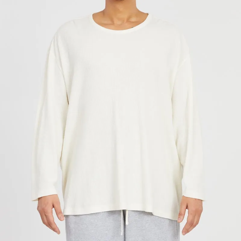 Waffle Thermal Long Sleeve T-Shirt - Natural