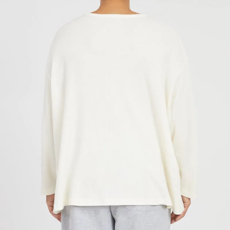 Waffle Thermal Long Sleeve T-Shirt - Natural