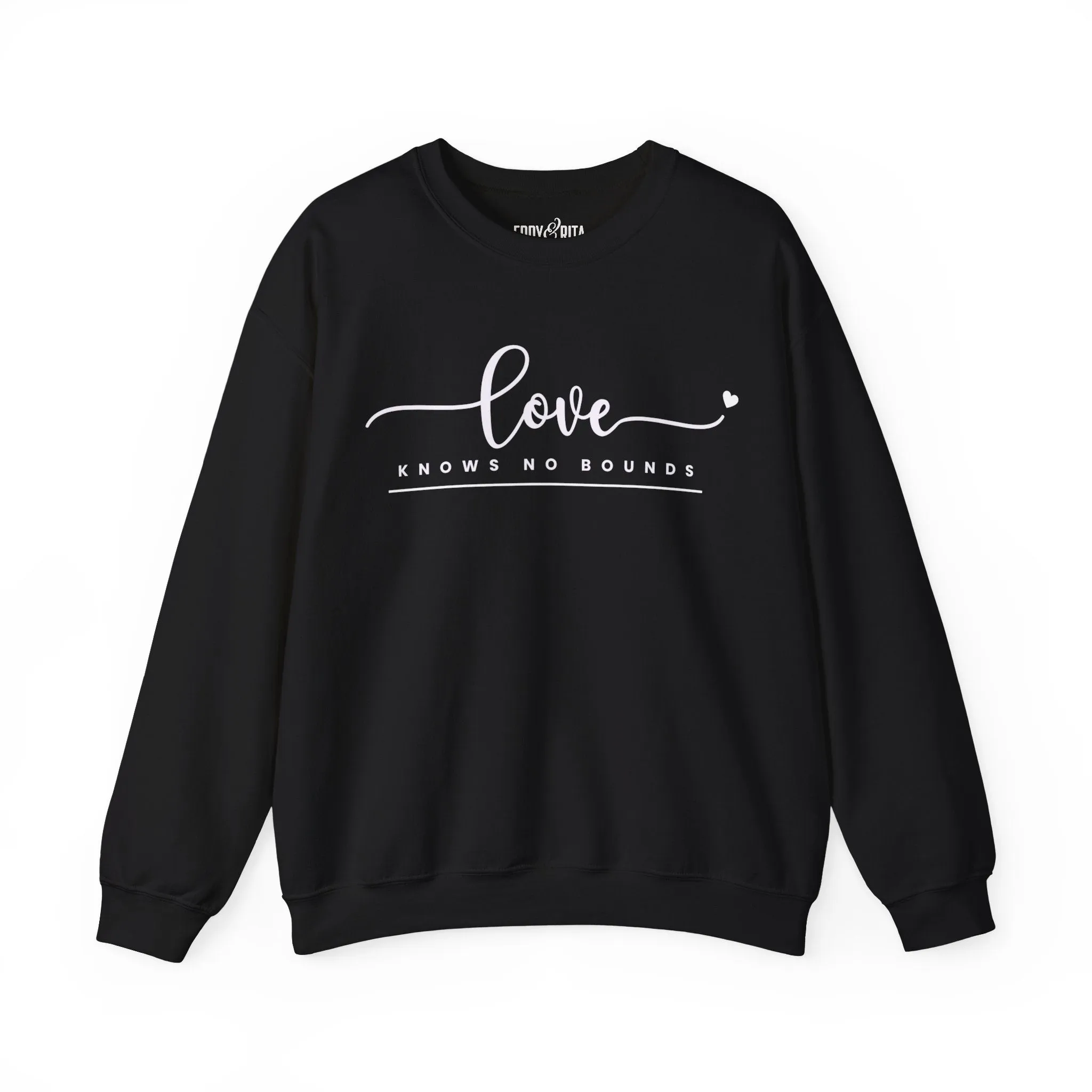 Women’s Heavy Sweatshirt – “Love Knows No Bounds” | Cozy and Heartfelt Inspirational Pullover