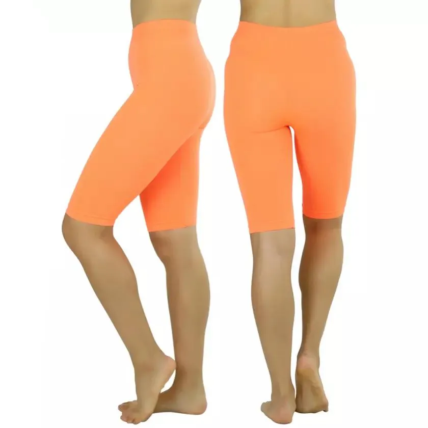 Women's Nylon Above Knee-Length Legging Shorts