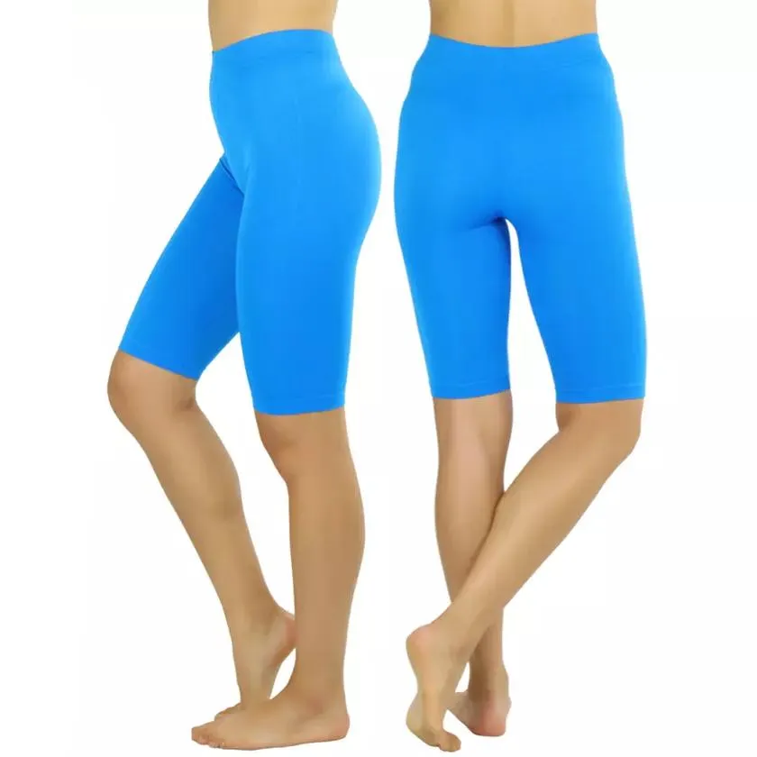 Women's Nylon Above Knee-Length Legging Shorts