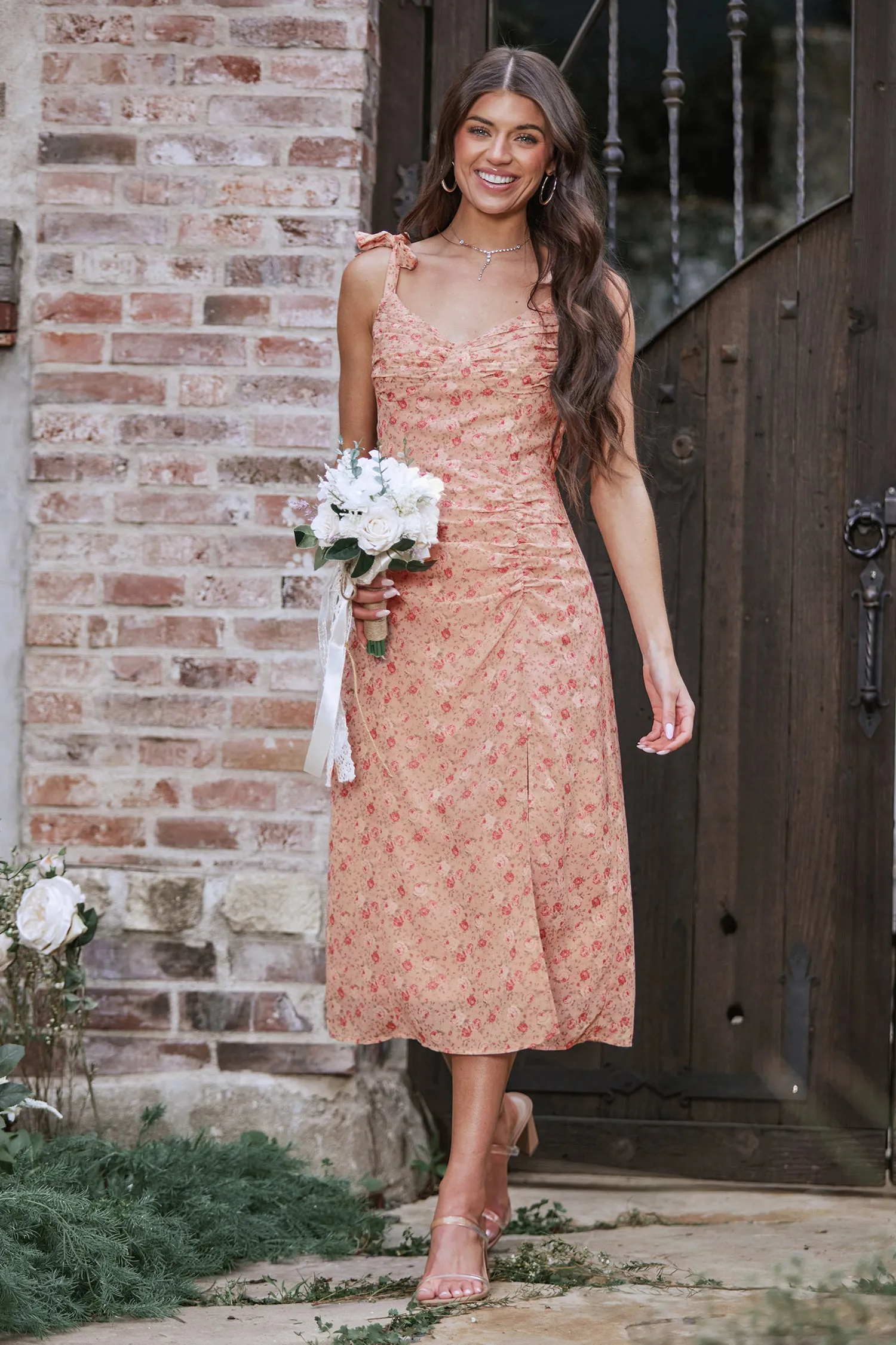 X Madison Bouquet Floral Print Ruched Dress