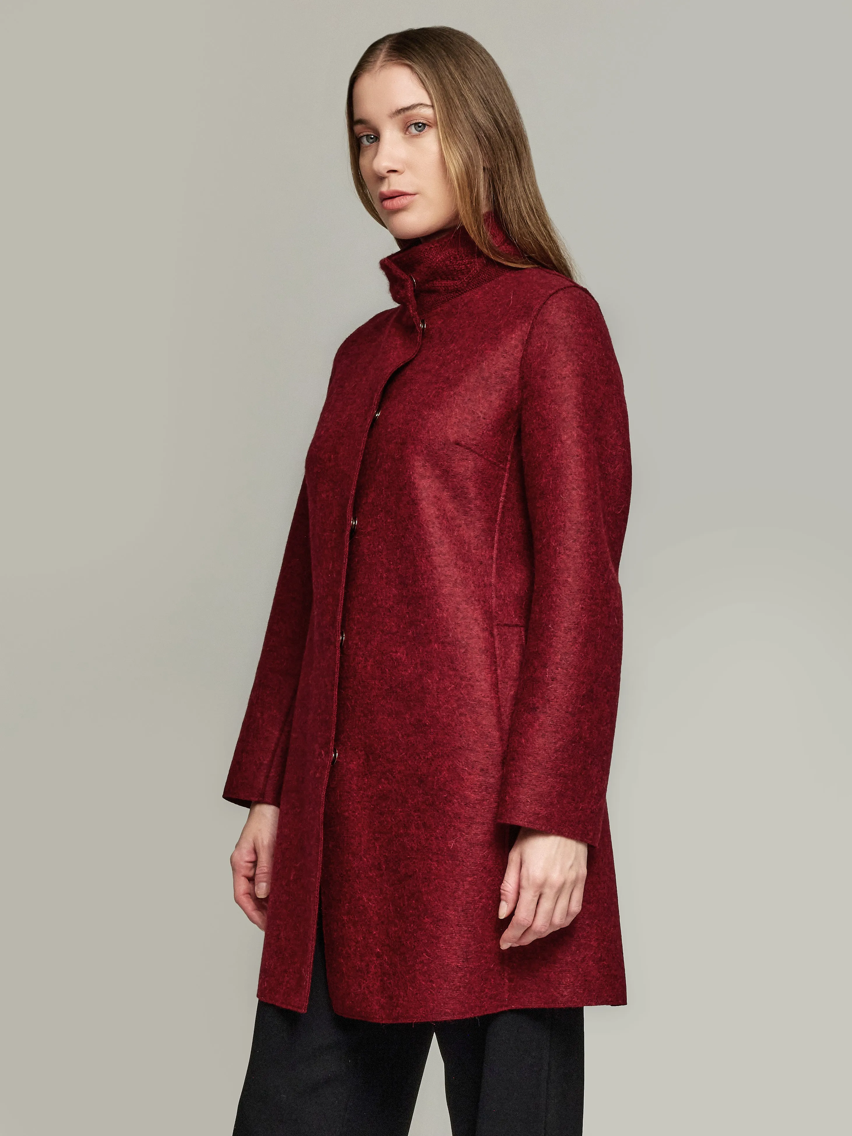 Yoko Coat Alpaca Color Red