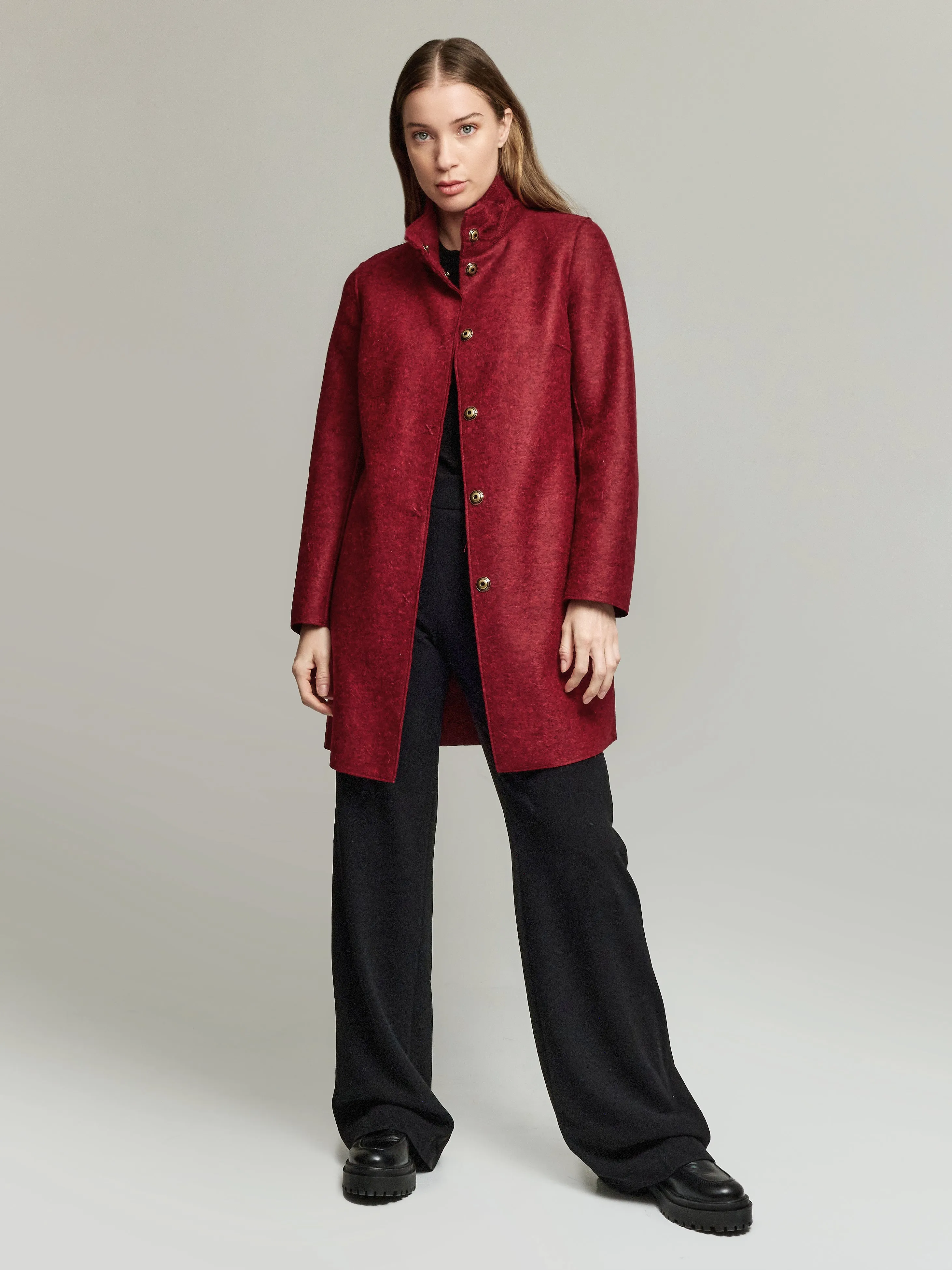 Yoko Coat Alpaca Color Red